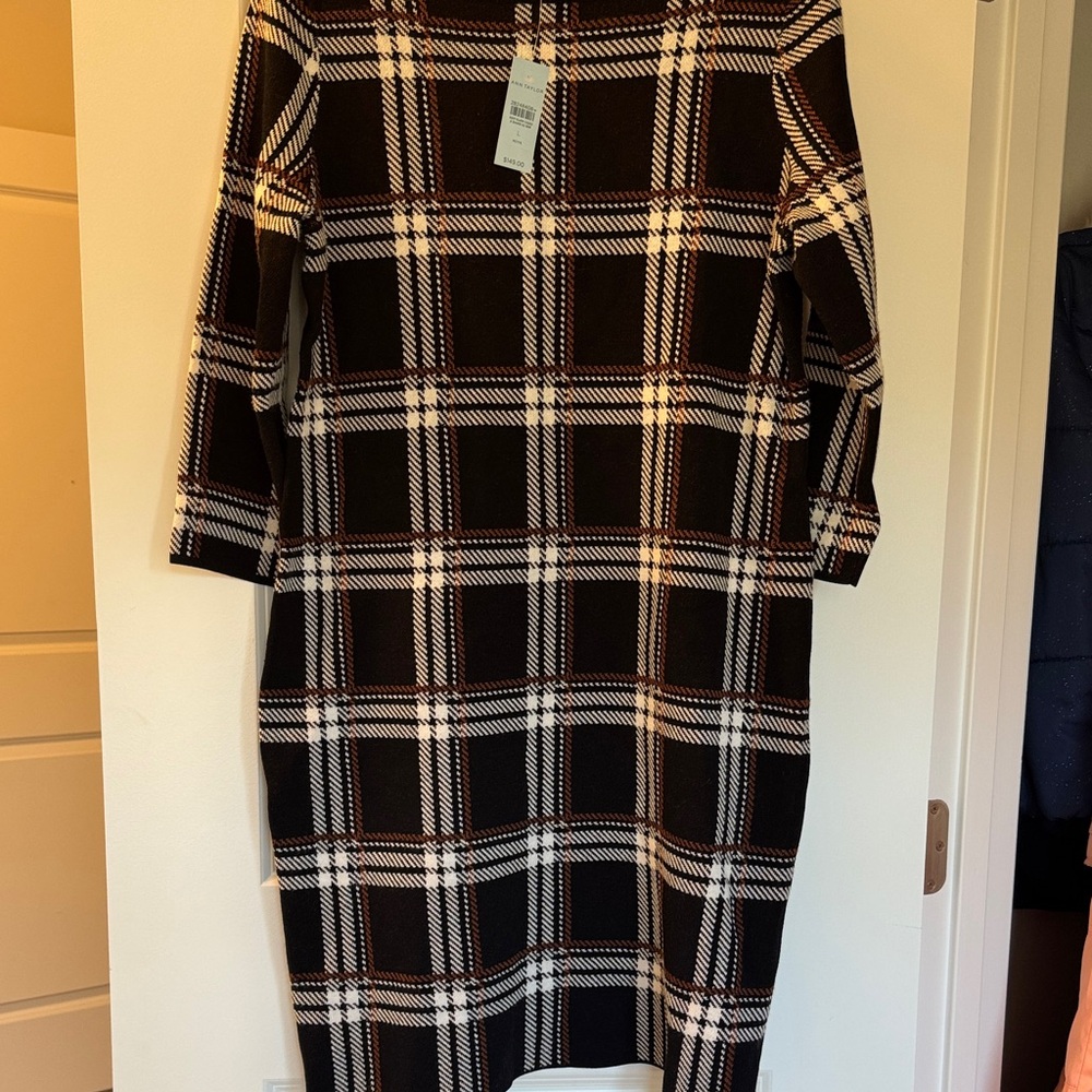 Ann Taylor Plaid Sweater Dress NWT - Picture 6 of 11